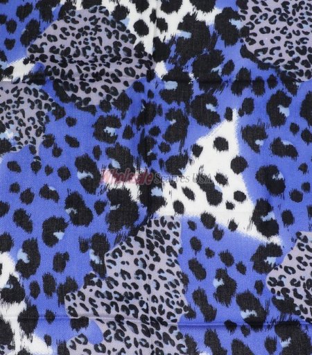 (image for) Premium Leopard Print Scarf Blue