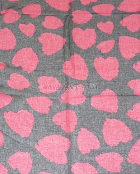 (image for) Premium Pattern Print Scarf S0130 Hot Pink