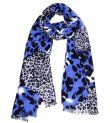 (image for) Premium Leopard Print Scarf Blue