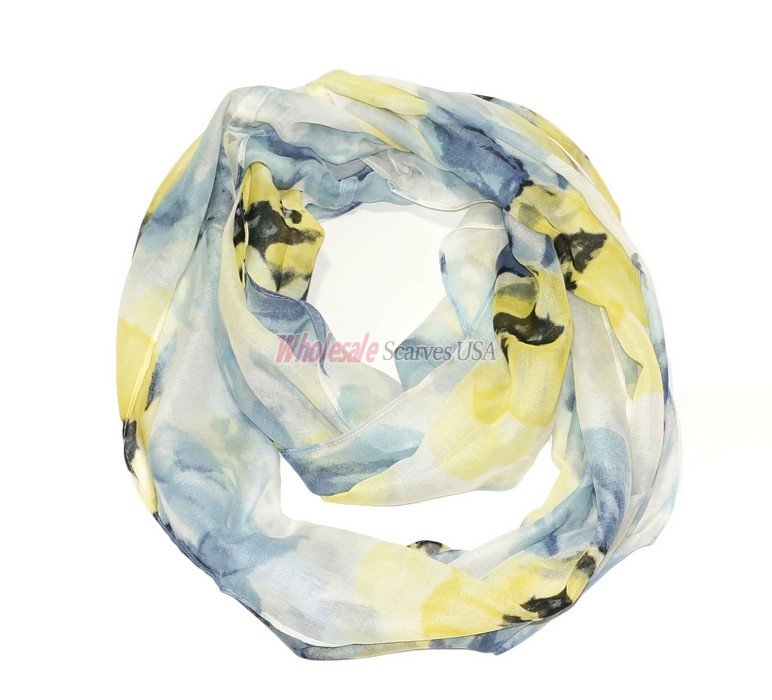 (image for) Premium Infinity Print Scarf S0033 Blue