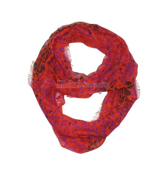 (image for) Premium Infinity Print Scarf S0052 Red