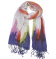 (image for) Premium Pattern Print Scarf S0074 Blue