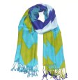 (image for) Premium Pattern Print Scarf S0120 Blue