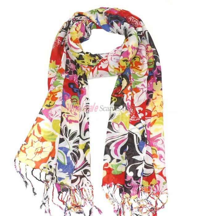 (image for) Premium Floral Print Scarf S0127 Mix Color
