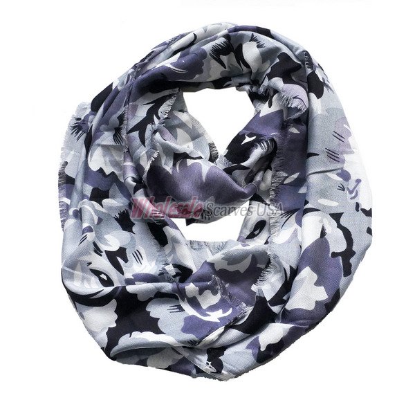 (image for) Infinity flower print scarf#s0604-1