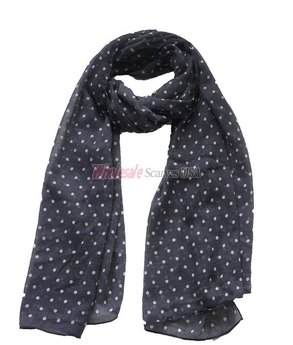 (image for) Premium dot print scarf#s0608-1