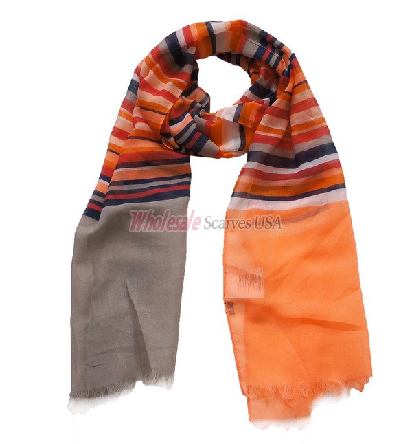 (image for) Premium stripe print scarf#s0611-1