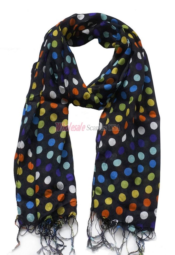 (image for) Premium dot print scarf#s0642-1