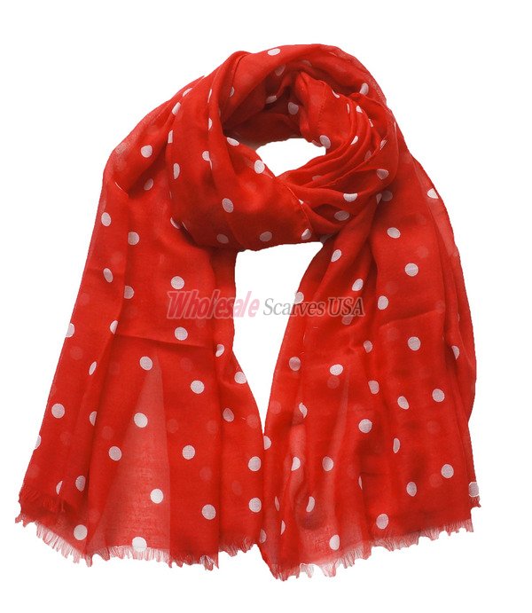(image for) Premium dot print scarf#s0649-1
