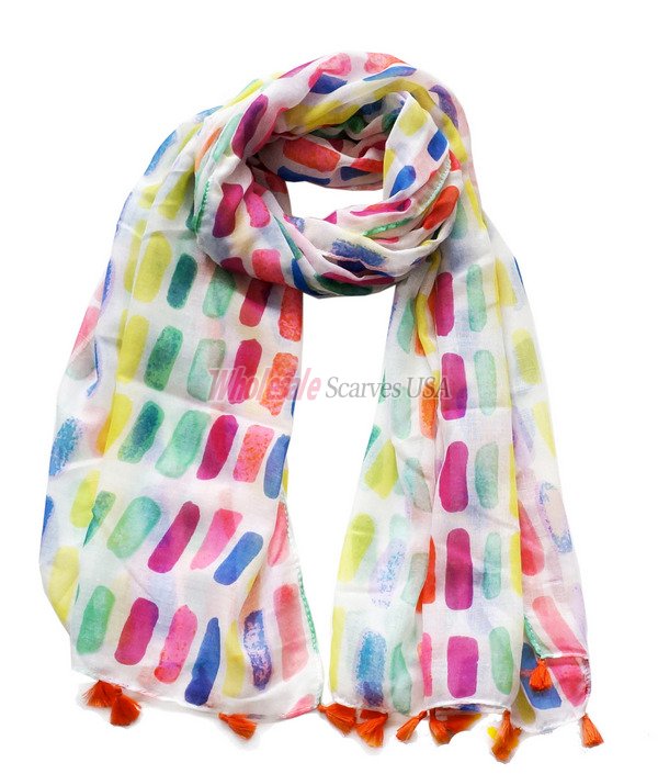 (image for) Premium stripe print scarf#s0651-1