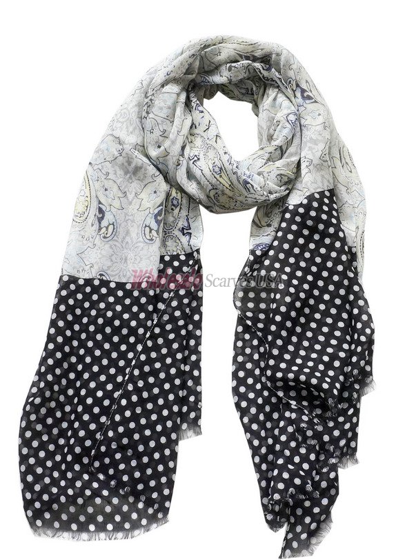(image for) Premium dot print scarf#s0661-2