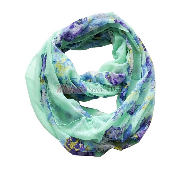 (image for) Infinity flower print scarf#s0670-1