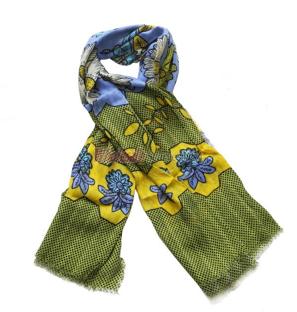 (image for) Premium flower print scarf #s0688-1