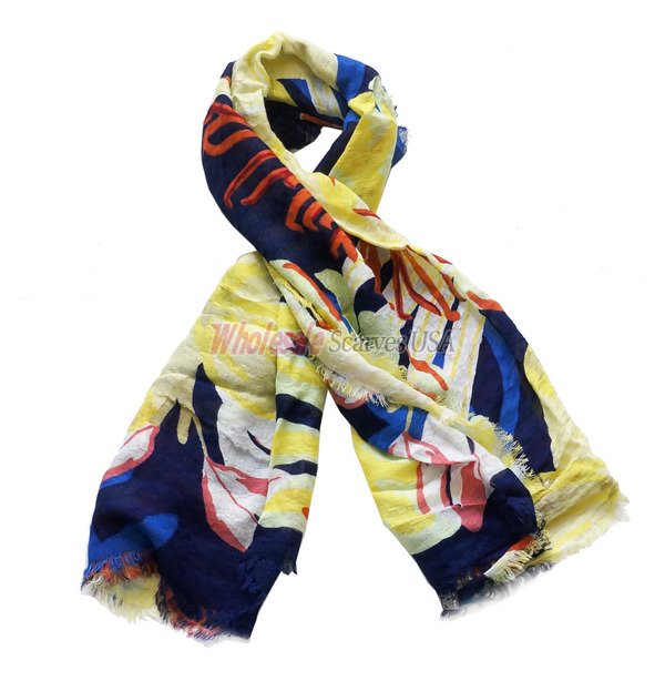 (image for) Premium flower print scarf #s0710-1