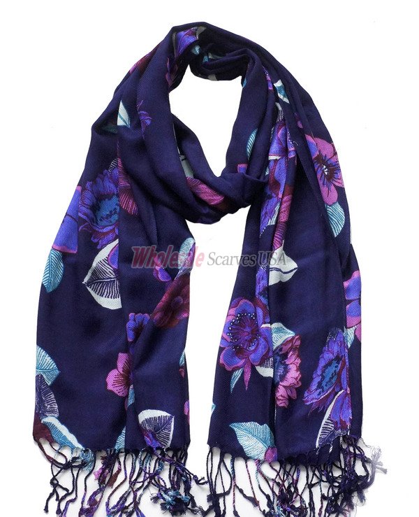 (image for) Premium flower print scarf #s0739-1