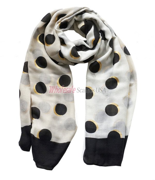 (image for) Premium dot print scarf#s0745-1