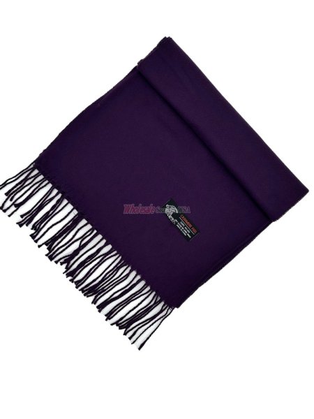 (image for) Woven Plain Scarf Eggplant