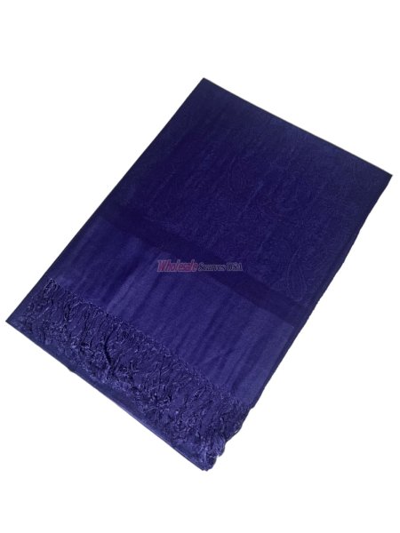 (image for) Paisley Jacquard Shawl Blue Violet