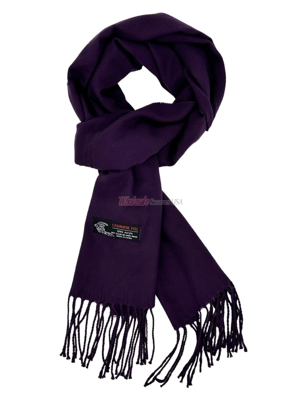 (image for) Woven Plain Scarf Eggplant