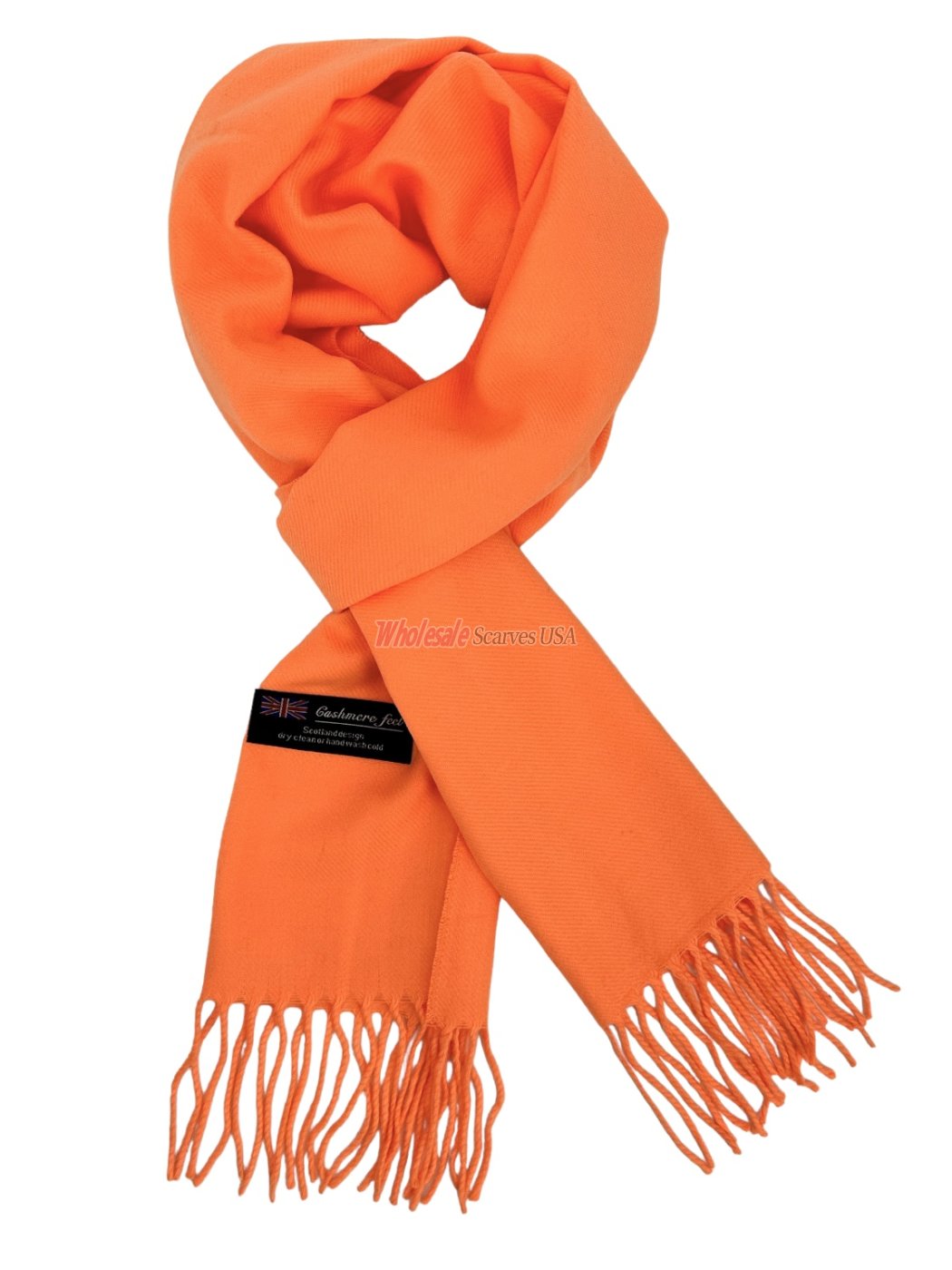 (image for) Winter Woven Plain Scarf Neon Orange