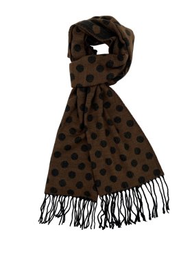 Cashmere Feel Dots Scarf Brown 12-pack