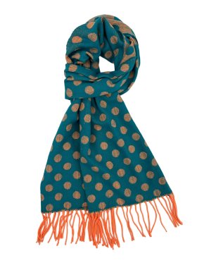Cashmere Feel Dots Scarf Teal 12-pack