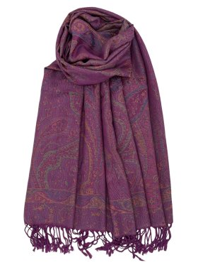 Tapestry Style Paisley Pashmina Purple Multi