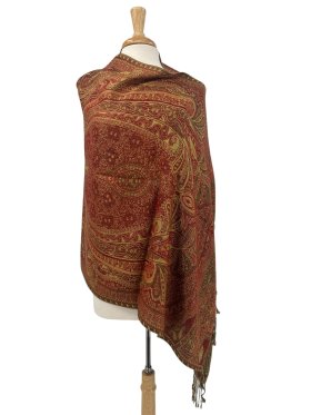 Giant Paisley Shawl Red/Green