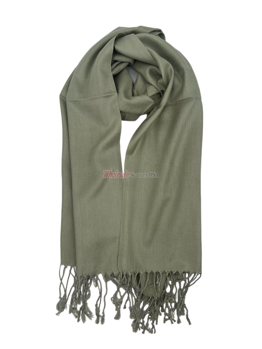 (image for) Solid Pashmina Forest Olive Green