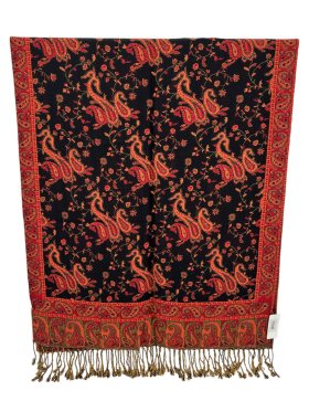 Small Paisley Scarf Black/Red