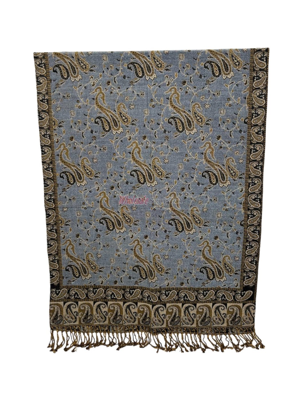 (image for) Small Paisley Scarf Pale Blue