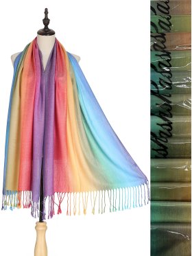 Ombre Rainbow Pashmina SF23123 12pcs/pack Assorted