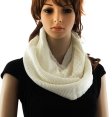 (image for) Knitted Pattern Infinity Scarf Ivory
