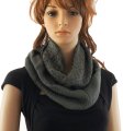 (image for) Knitted Pattern Infinity Scarf Dark Grey