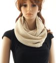 (image for) Fine Knit Infinity Scarf Beige