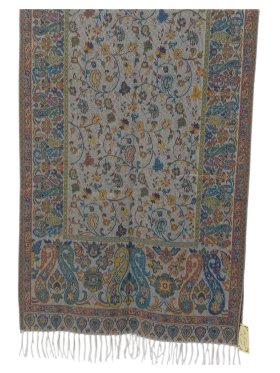 Paisley reversible Cashmere Feel Shawl Beige