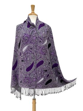 Thicker Paisley Shawl Purple