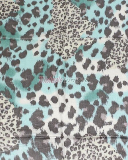 (image for) Premium Leopard Print Scarf Tiffany Blue