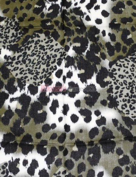 (image for) Premium Leopard Print Scarf Army Green