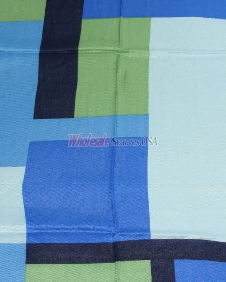 (image for) Premium Strip Print Scarf Blue