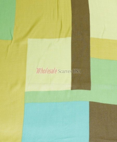 (image for) Premium Strip Print Scarf Green