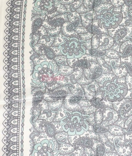 (image for) Premium Floral Print Scarf S0007 Light Grey