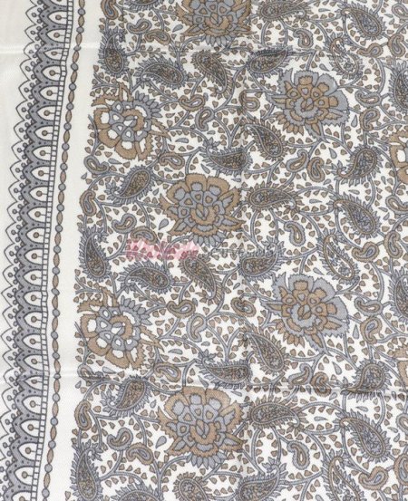 (image for) Premium Floral Print Scarf S0007 Brown