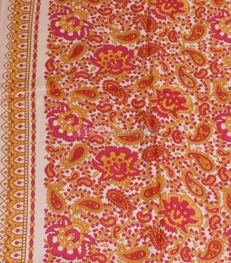 (image for) Premium Floral Print Scarf S0007 Orange