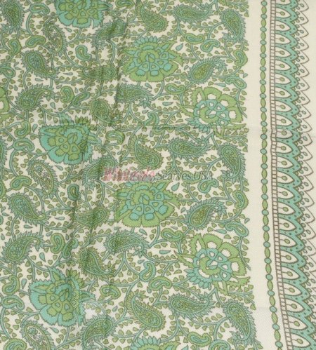 (image for) Premium Floral Print Scarf S0007 Green