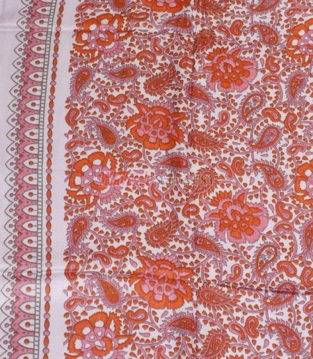 (image for) Premium Floral Print Scarf S0007 Red