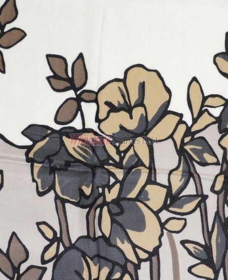 (image for) Premium Floral Print Scarf S0009 White