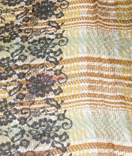 (image for) Premium Floral Print Shawl Brown