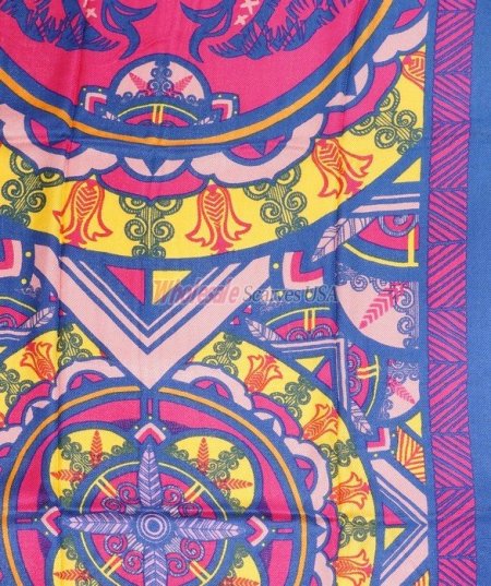 (image for) Premium Pattern Print Scarf Blue