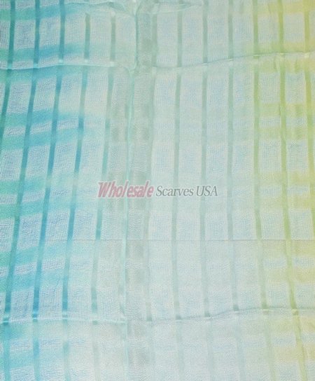 (image for) Premium Strip Print Scarf Green